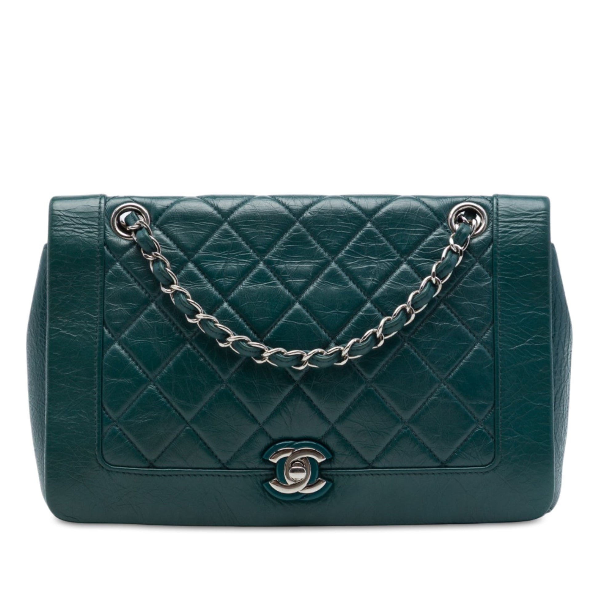 Chanel Medium Quilted Crumpled Calfskin Bi Vintage Full Flap