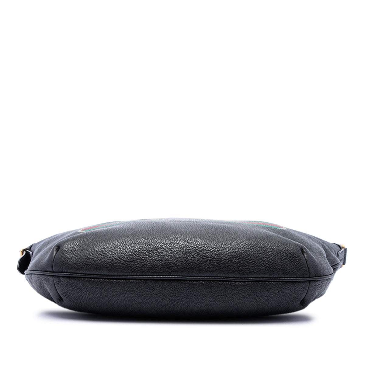 Gucci Grained Calfskin Logo Half Moon Crossbody — Black