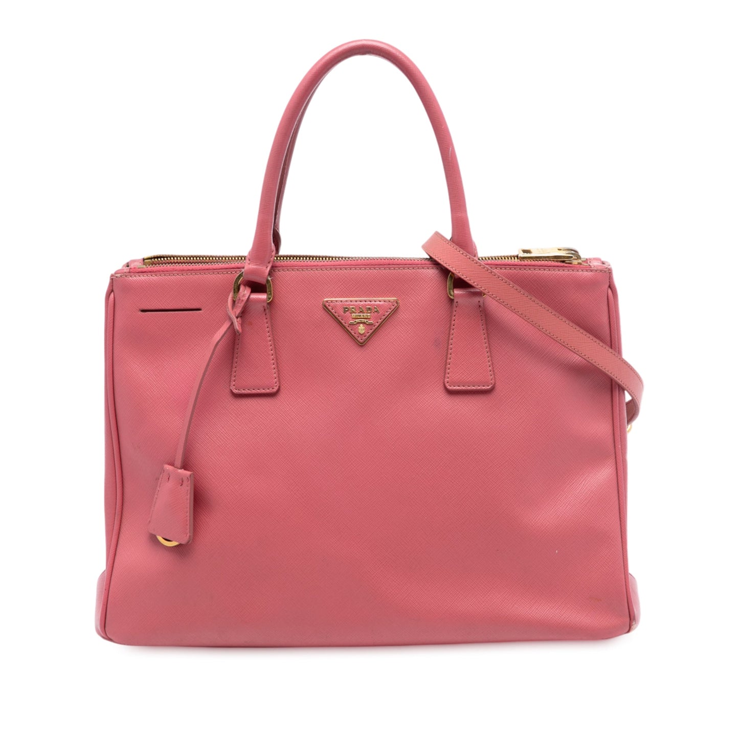 Prada Medium Saffiano Lux Galleria Double Zip Satchel