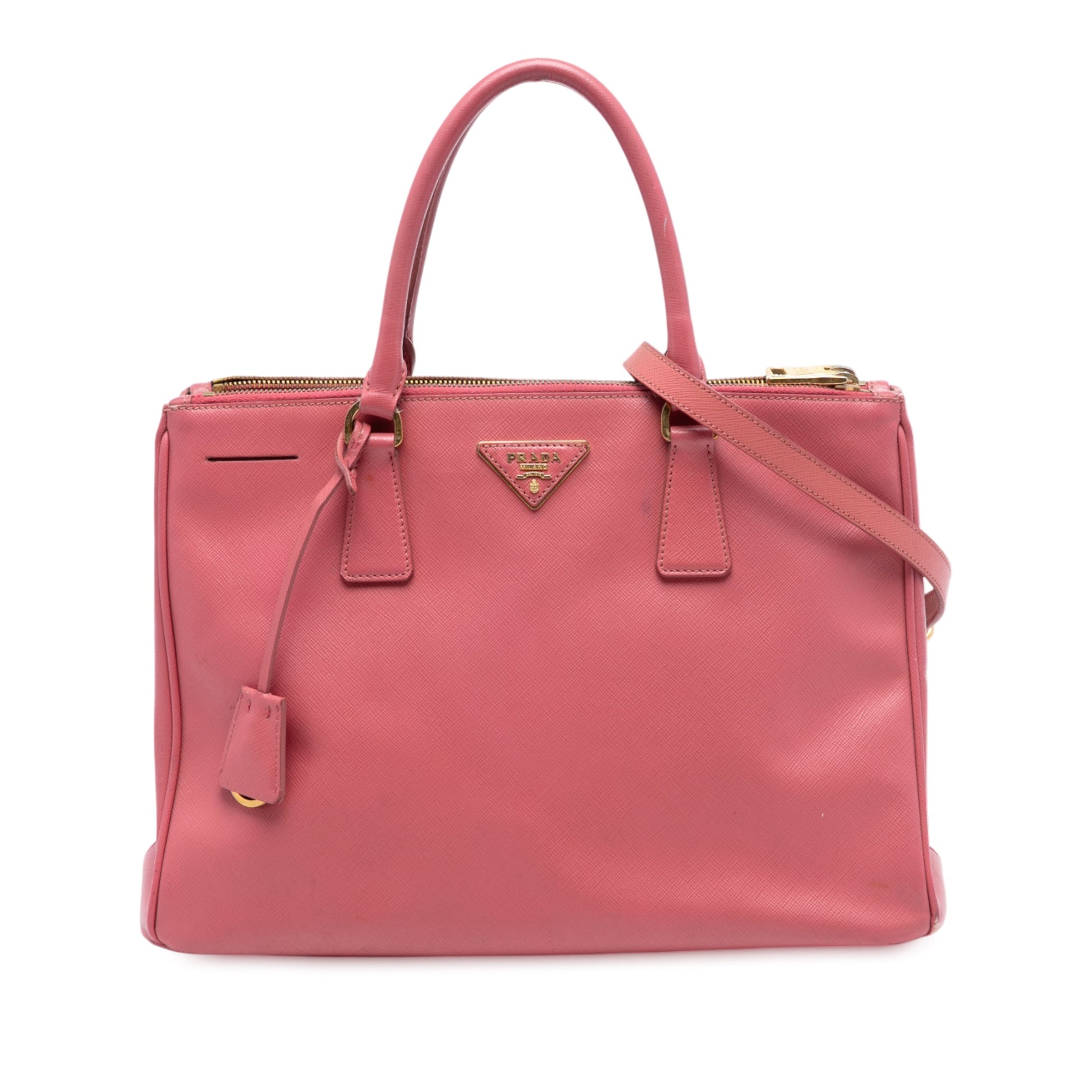 Prada Medium Saffiano Lux Galleria Double Zip Satchel