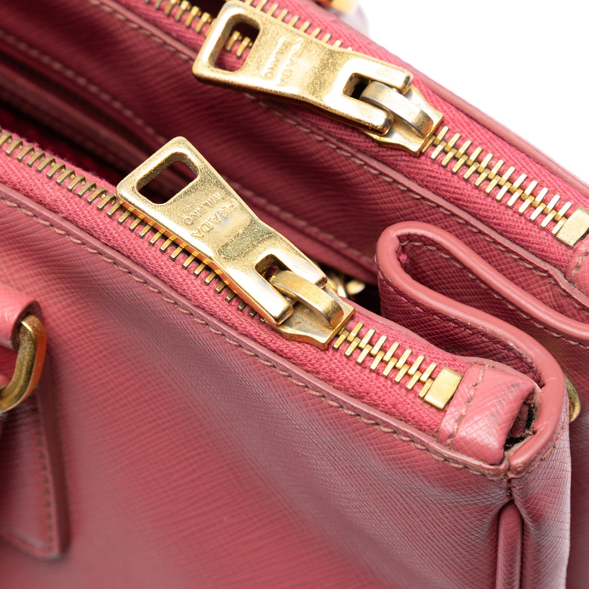 Prada Medium Saffiano Lux Galleria Double Zip Satchel