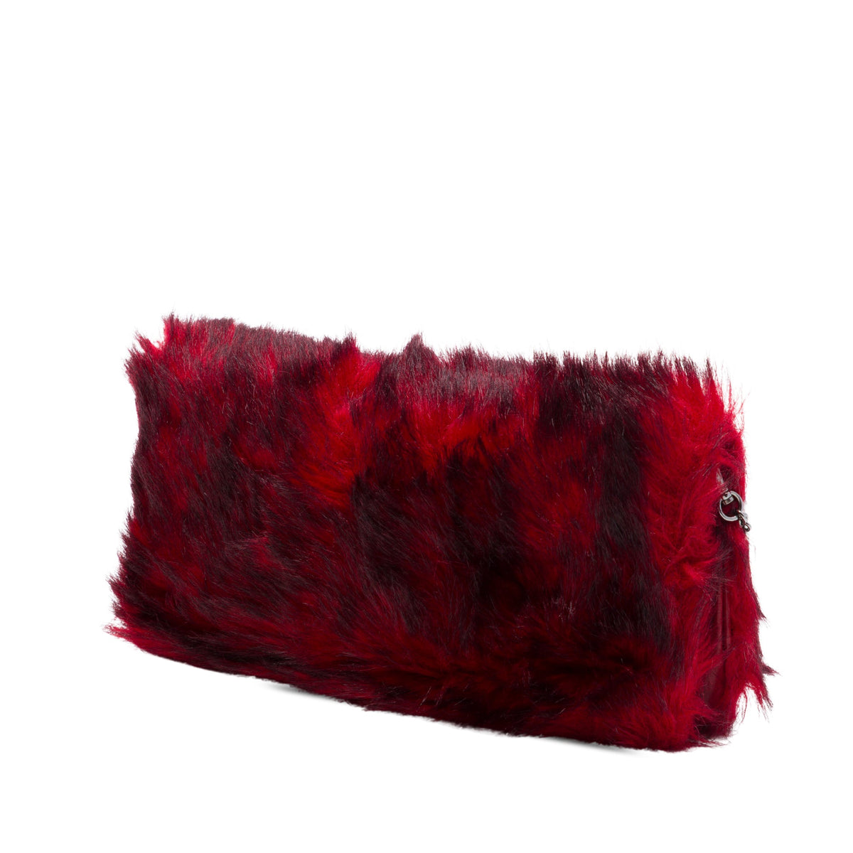 Miu Miu Faux Fur Crystal Flap Satchel — Red