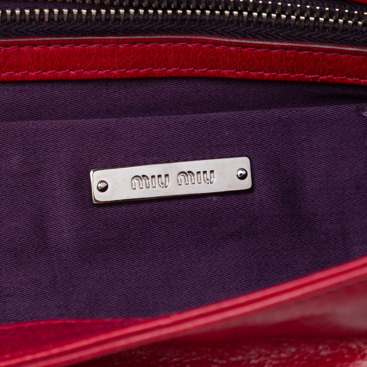 Miu Miu Faux Fur Crystal Flap Satchel — Red