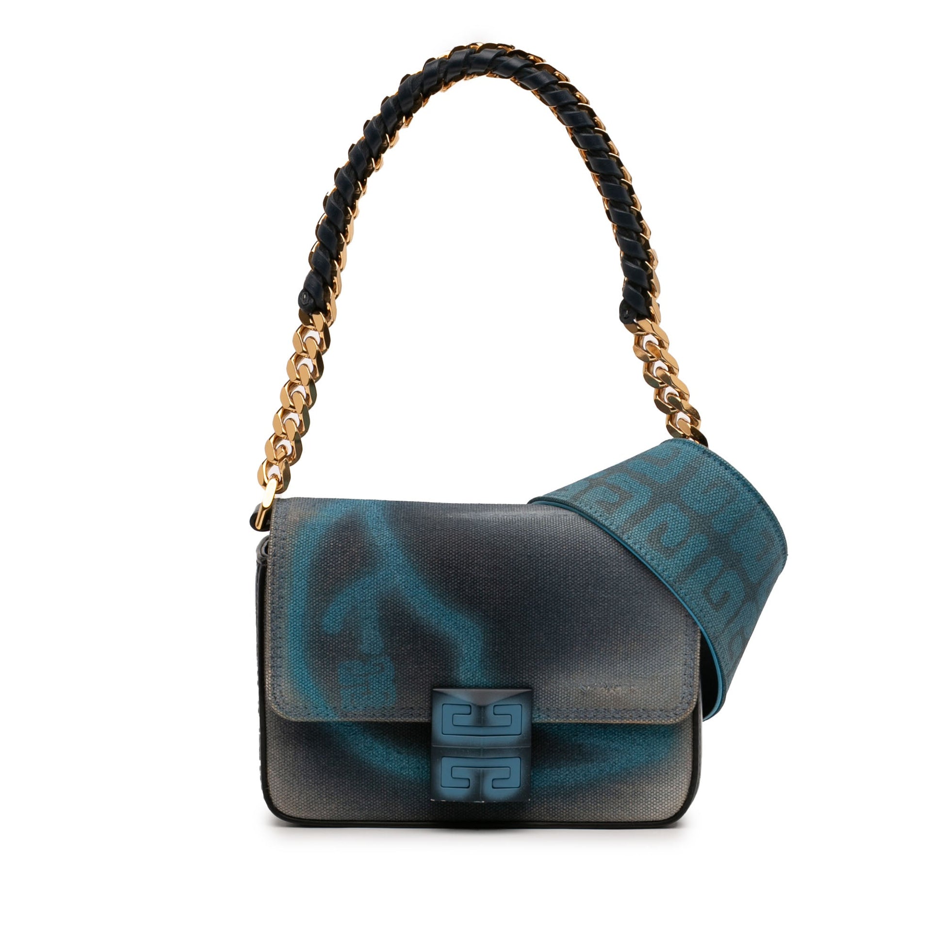 Givenchy Chito Small 4G Graffiti Effect Canvas and Leather Satchel