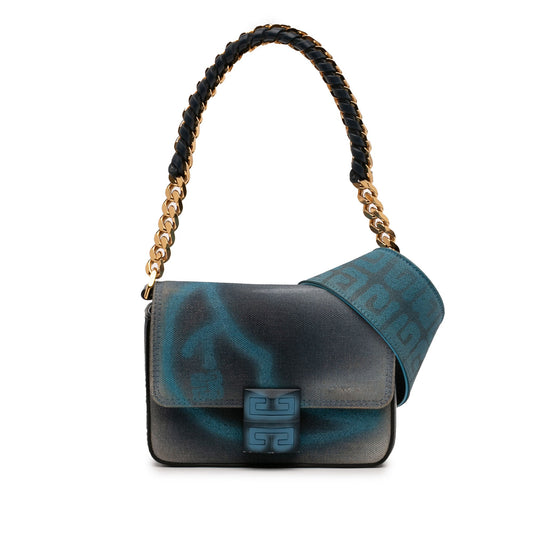 Givenchy Chito Small 4G Graffiti Effect Canvas and Leather Satchel