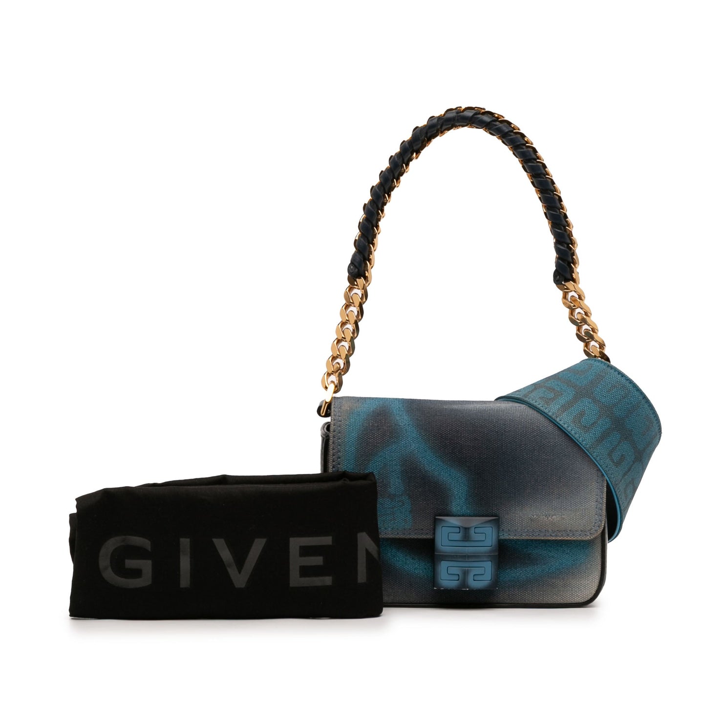 Givenchy Chito Small 4G Graffiti Effect Canvas and Leather Satchel