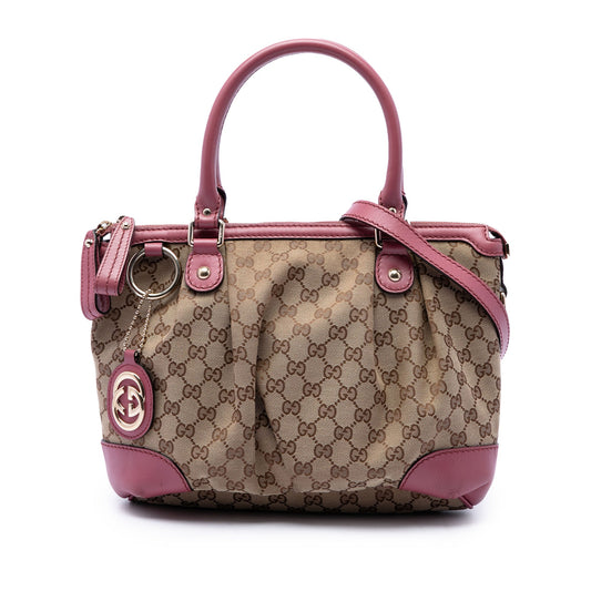 Gucci GG Canvas Sukey Satchel — Beige