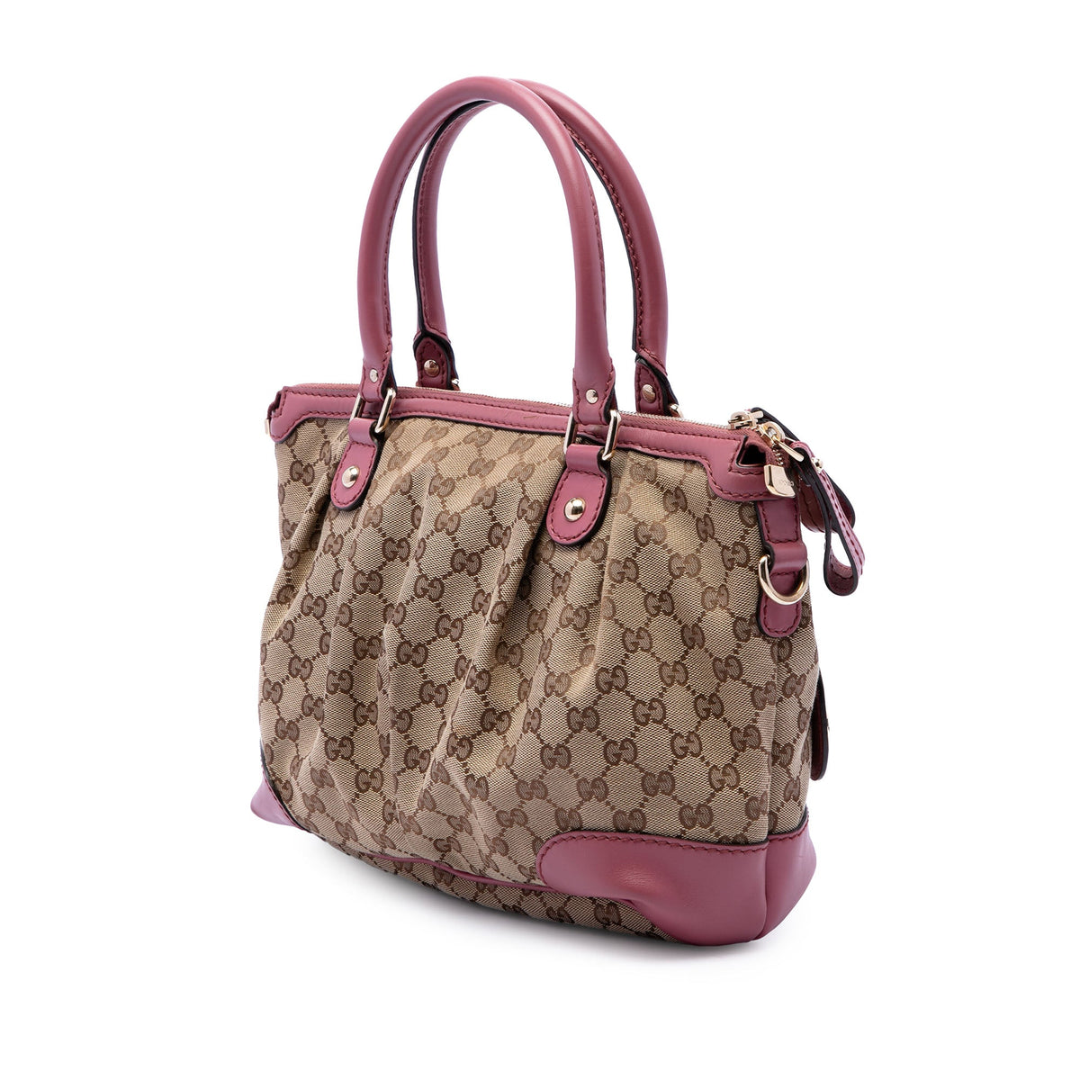 Gucci GG Canvas Sukey Satchel — Beige