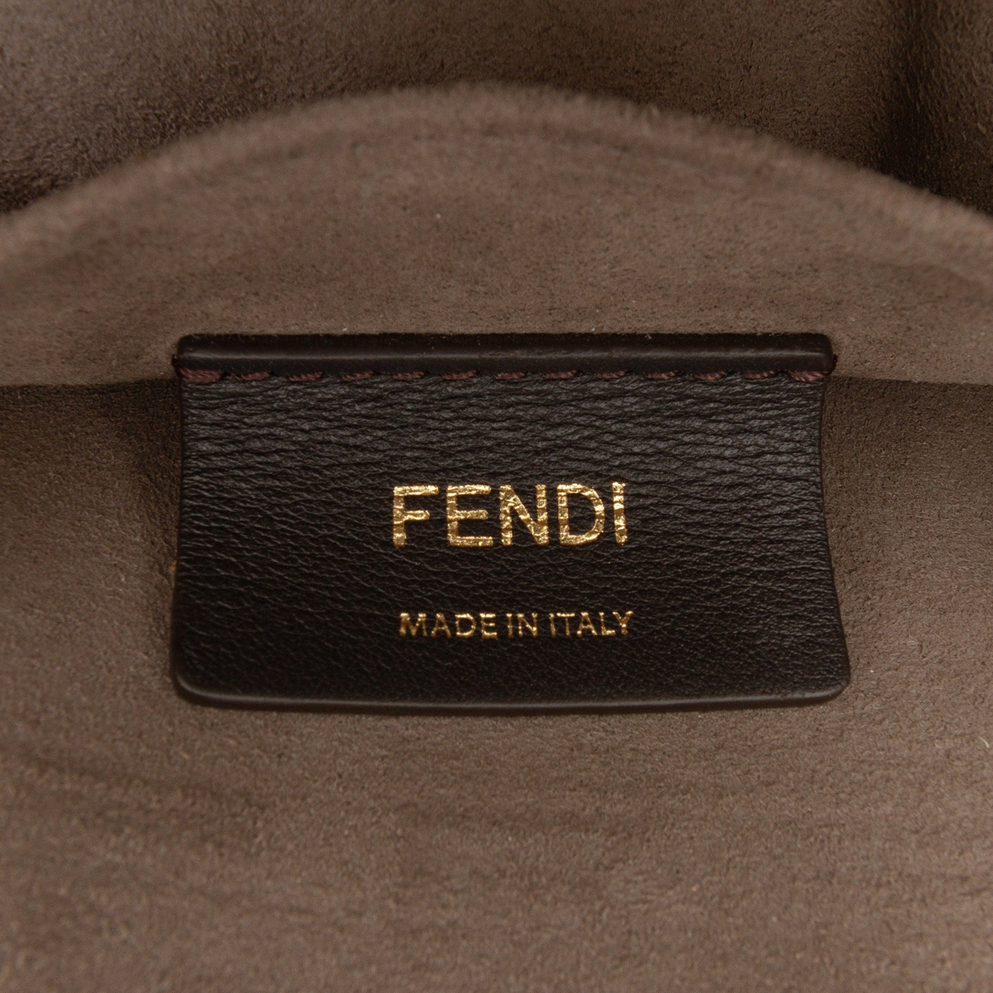 Fendi Zucca Shearling Double F Baguette Satchel