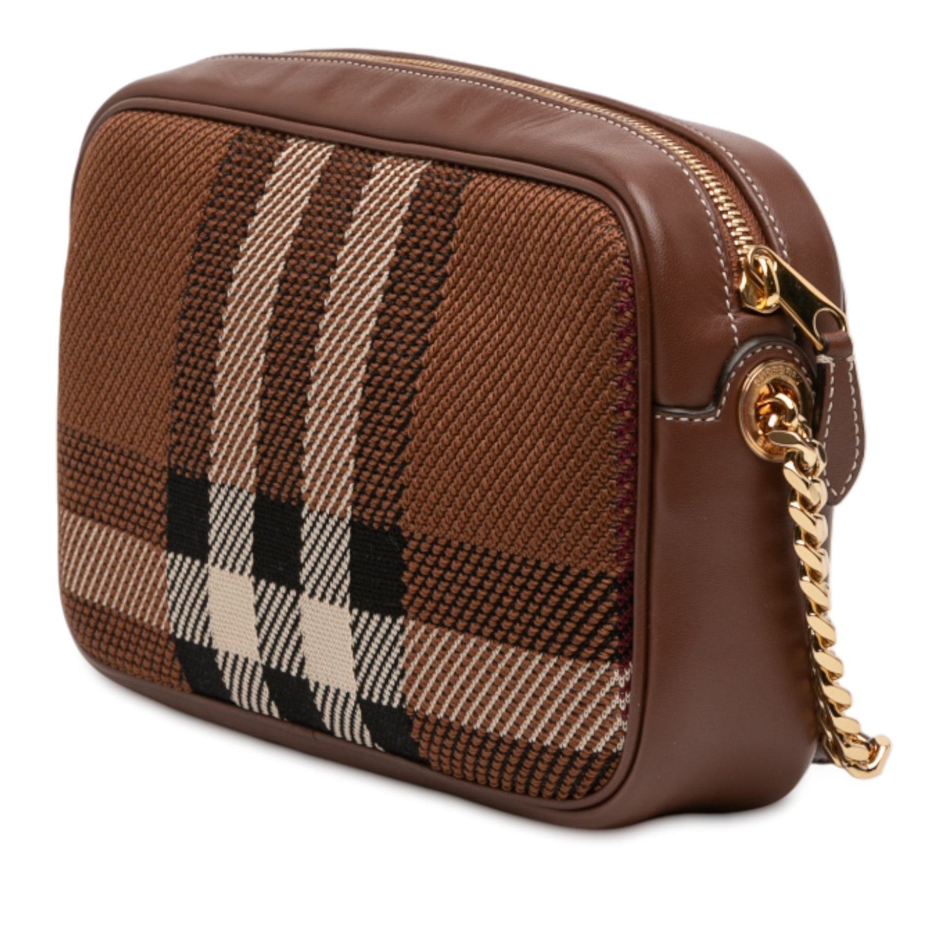 Burberry Small Knitted Check Lola Camera Bag