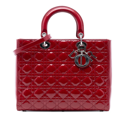 Dior Large Patent Cannage Lady Dior