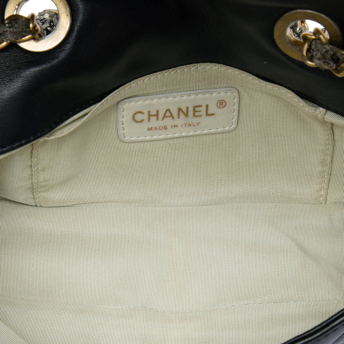Chanel Small CC Quilted Lambskin and Tweed Chain Flap