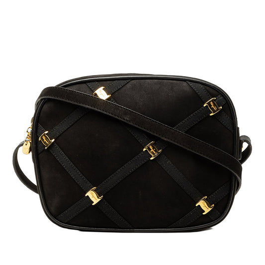 Ferragamo Studded Suede Vara Crossbody