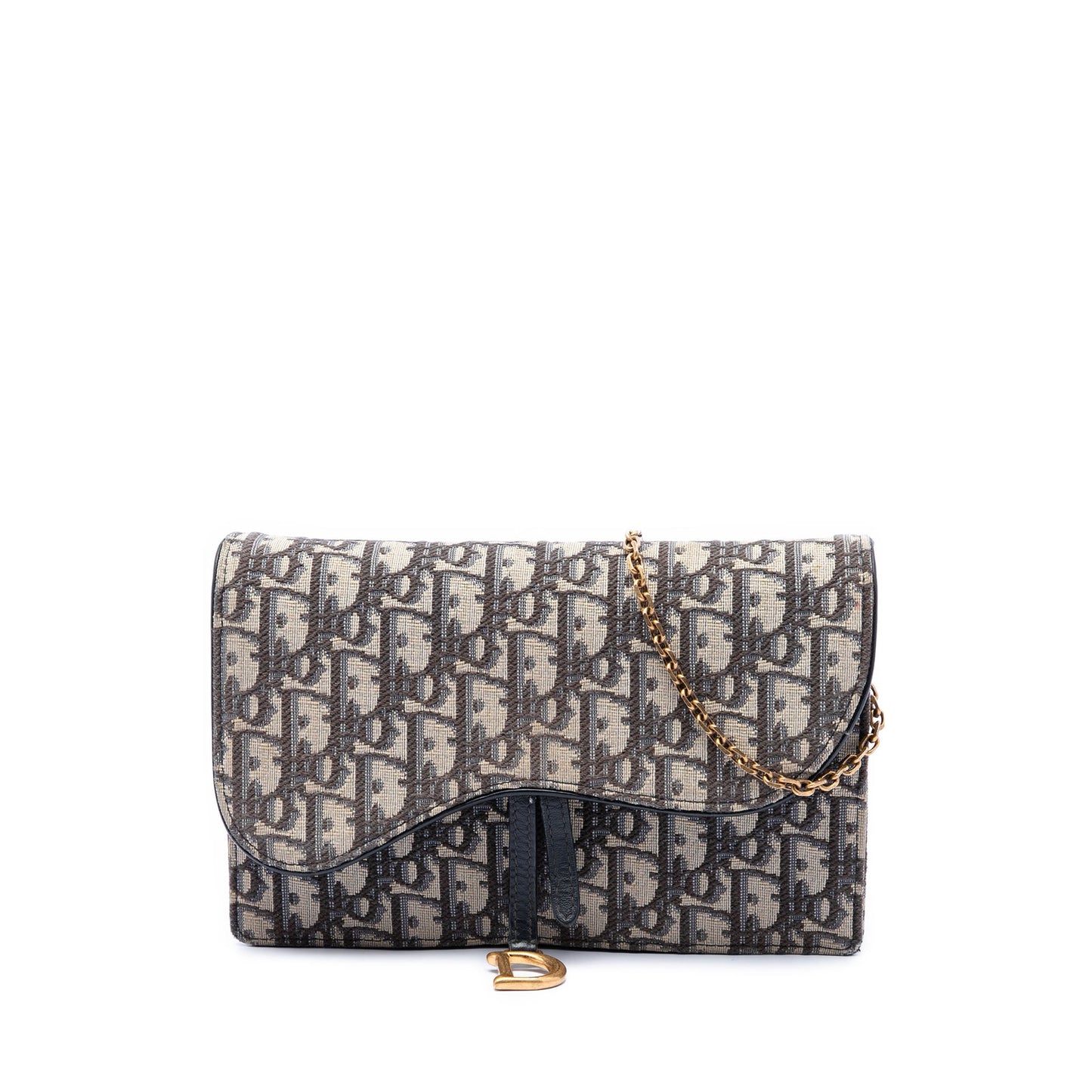 Dior Oblique Canvas Saddle Pouch Wallet on Chain