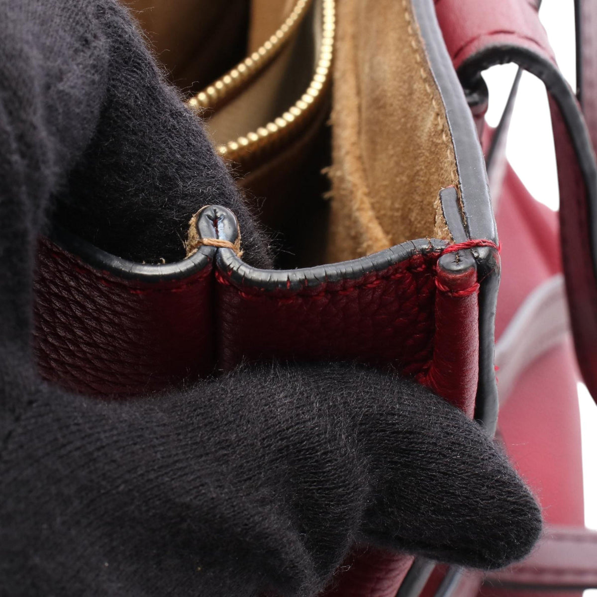 LOEWE Mini Gate Top Handle Satchel — Red