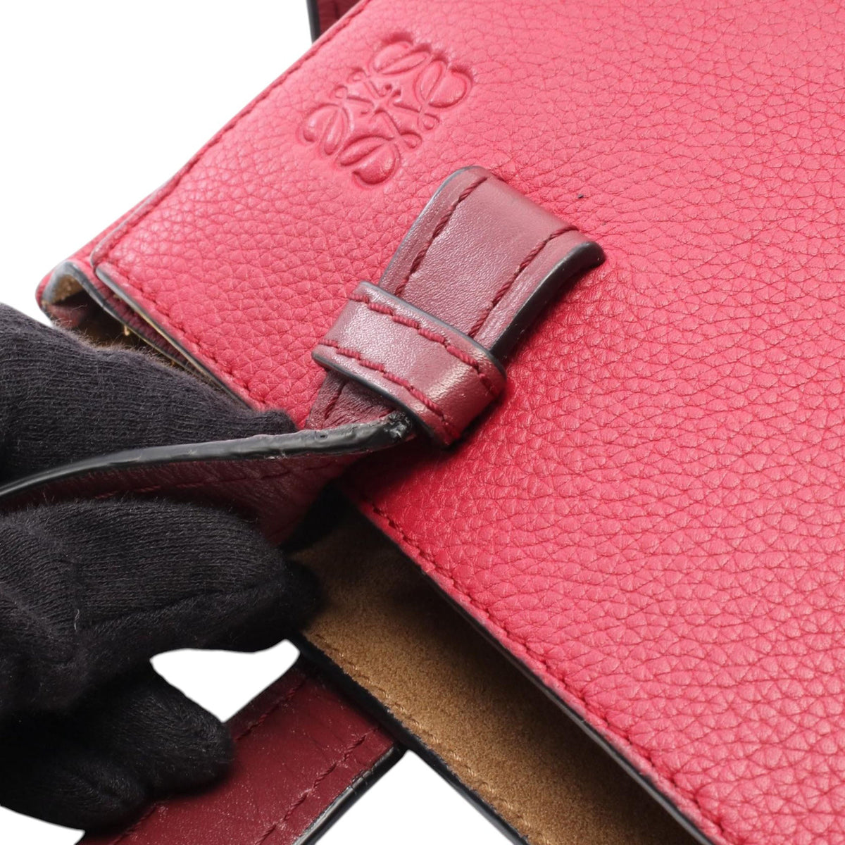 LOEWE Mini Gate Top Handle Satchel — Red