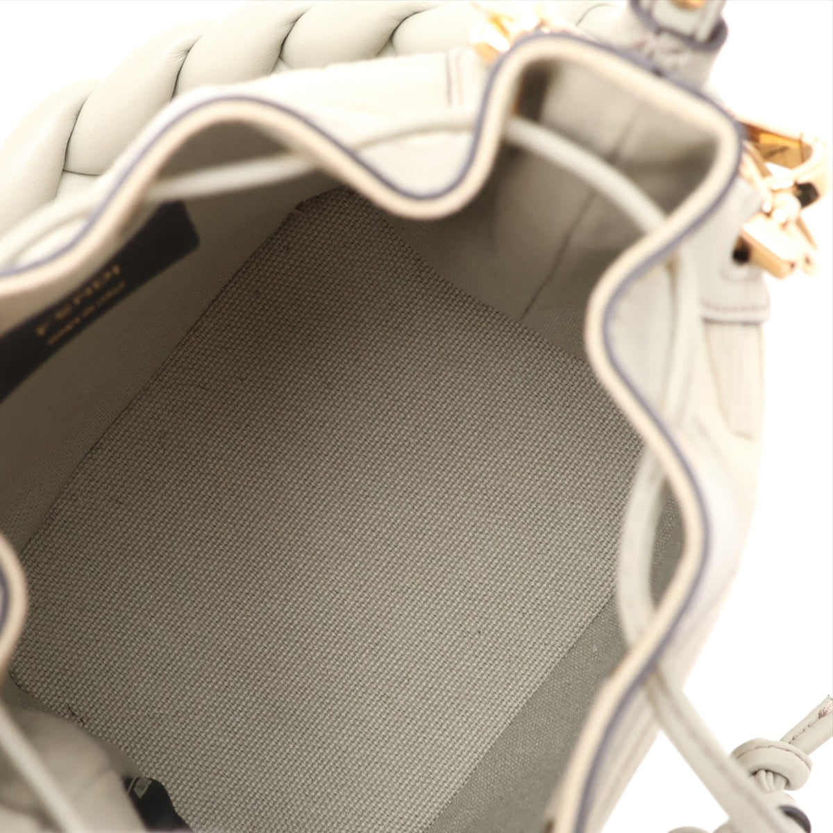 Fendi Mini Zucca Embroidered Canvas Braided Mon Tresor Bucket Bag