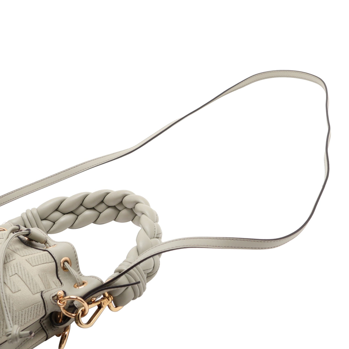 Fendi Mini Zucca Embroidered Canvas Braided Mon Tresor Bucket Bag