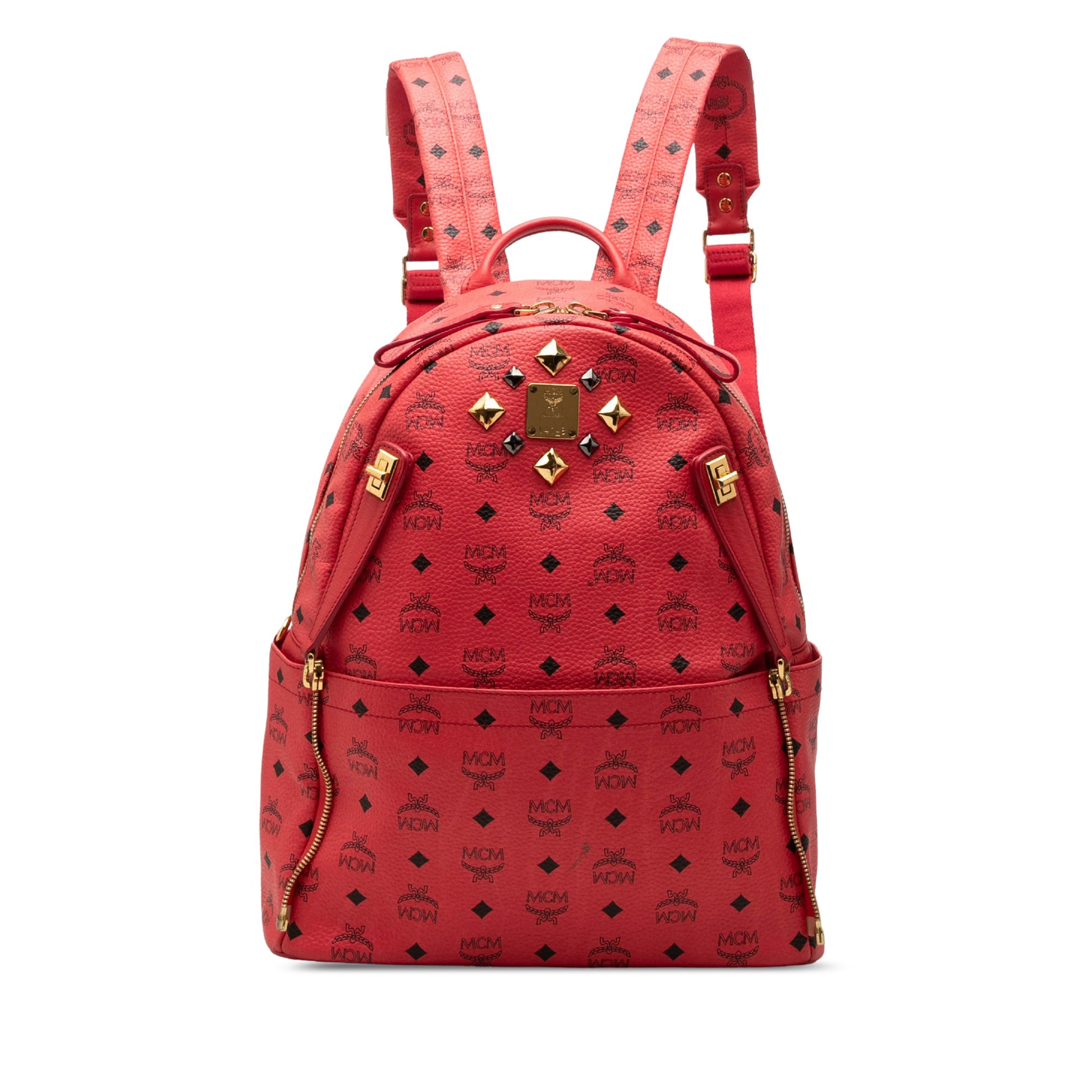 MCM Visetos Coated Canvas Dual Studded Stark Backpack