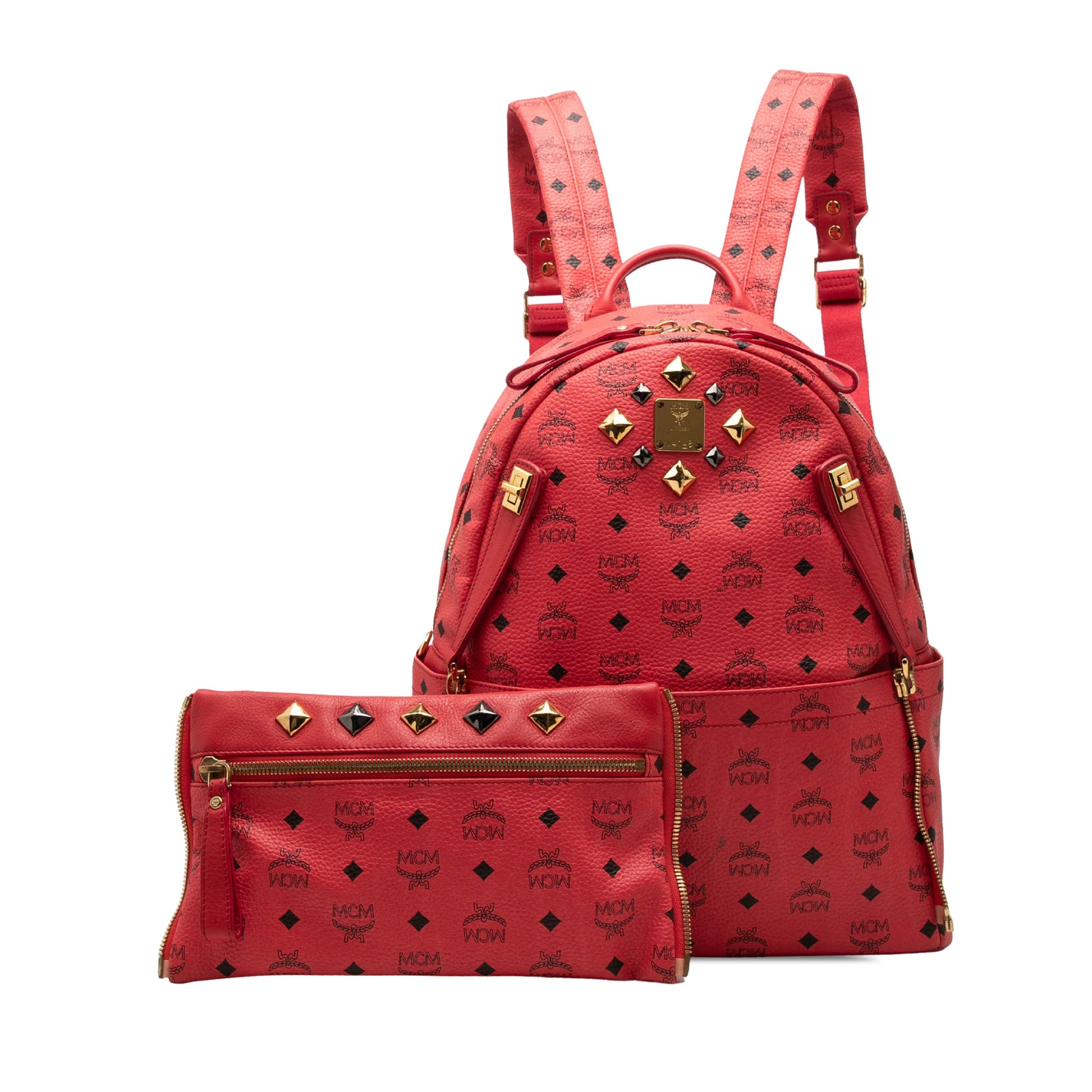 MCM Visetos Coated Canvas Dual Studded Stark Backpack