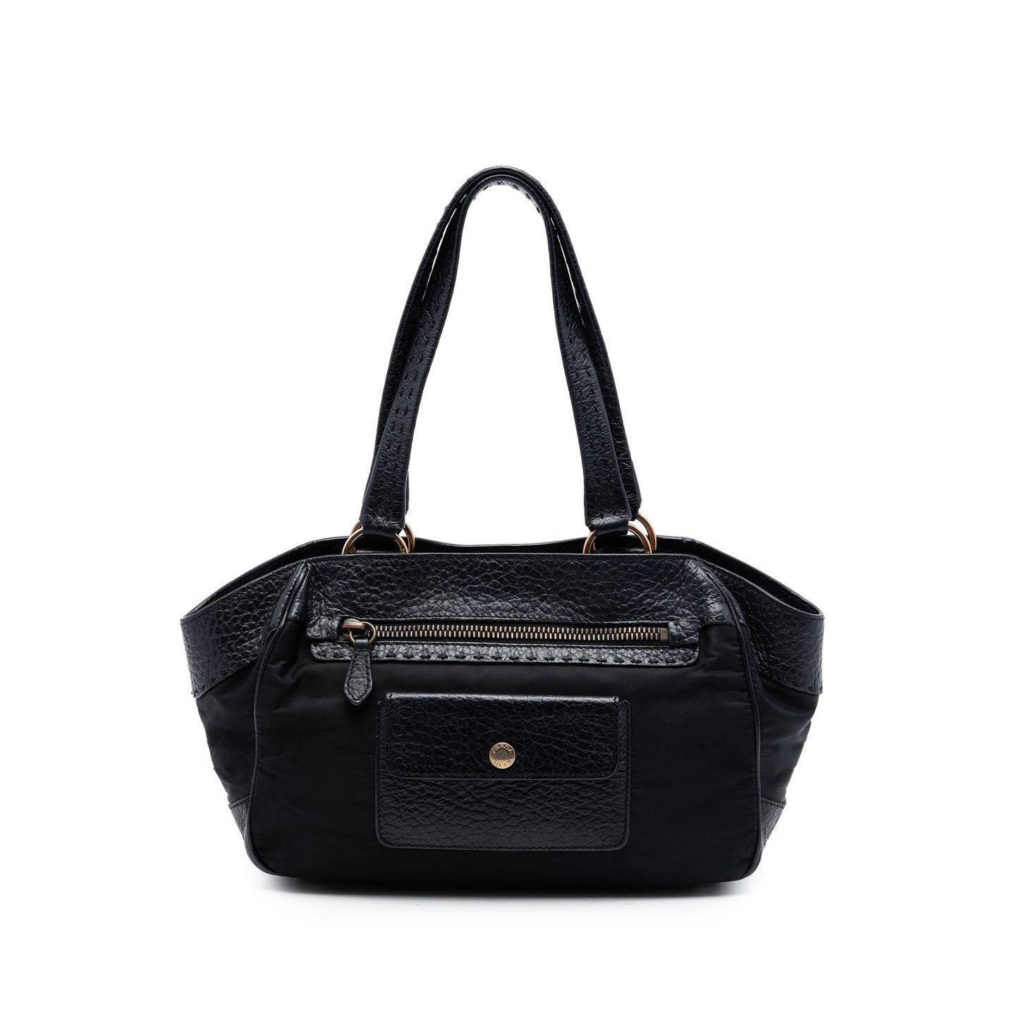 Prada Berlino Trimmed Tessuto Shoulder Bag
