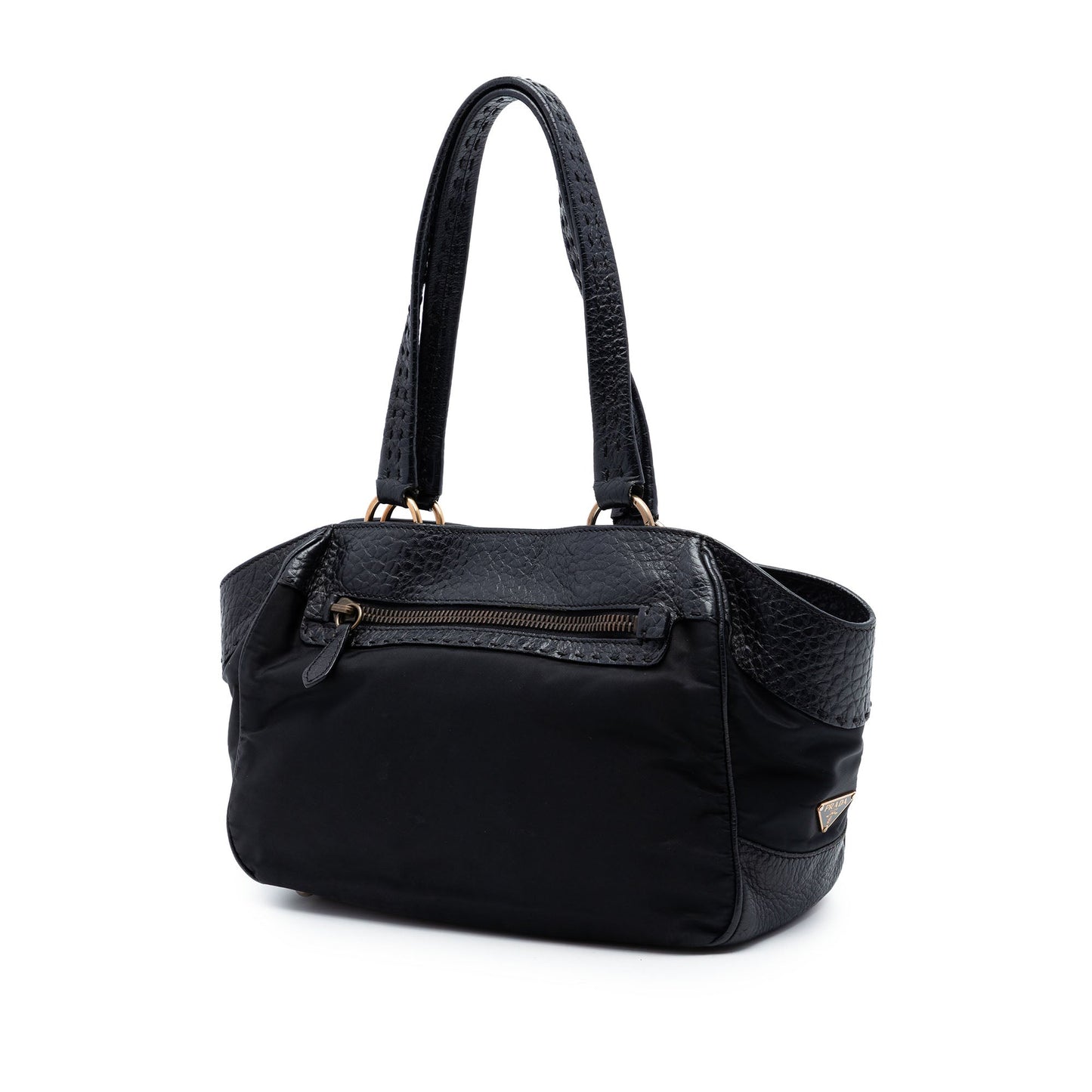 Prada Berlino Trimmed Tessuto Shoulder Bag