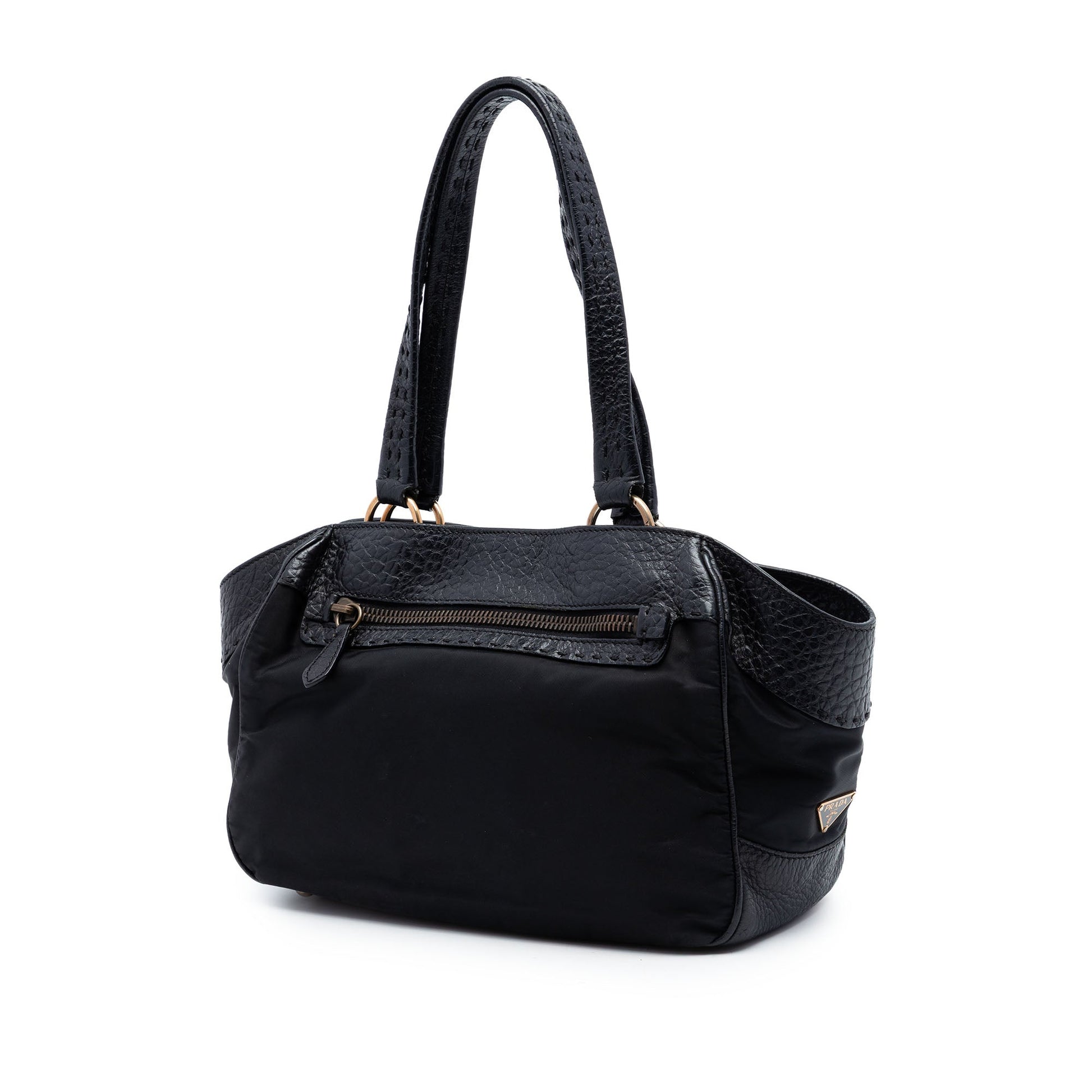 Prada Berlino Trimmed Tessuto Shoulder Bag