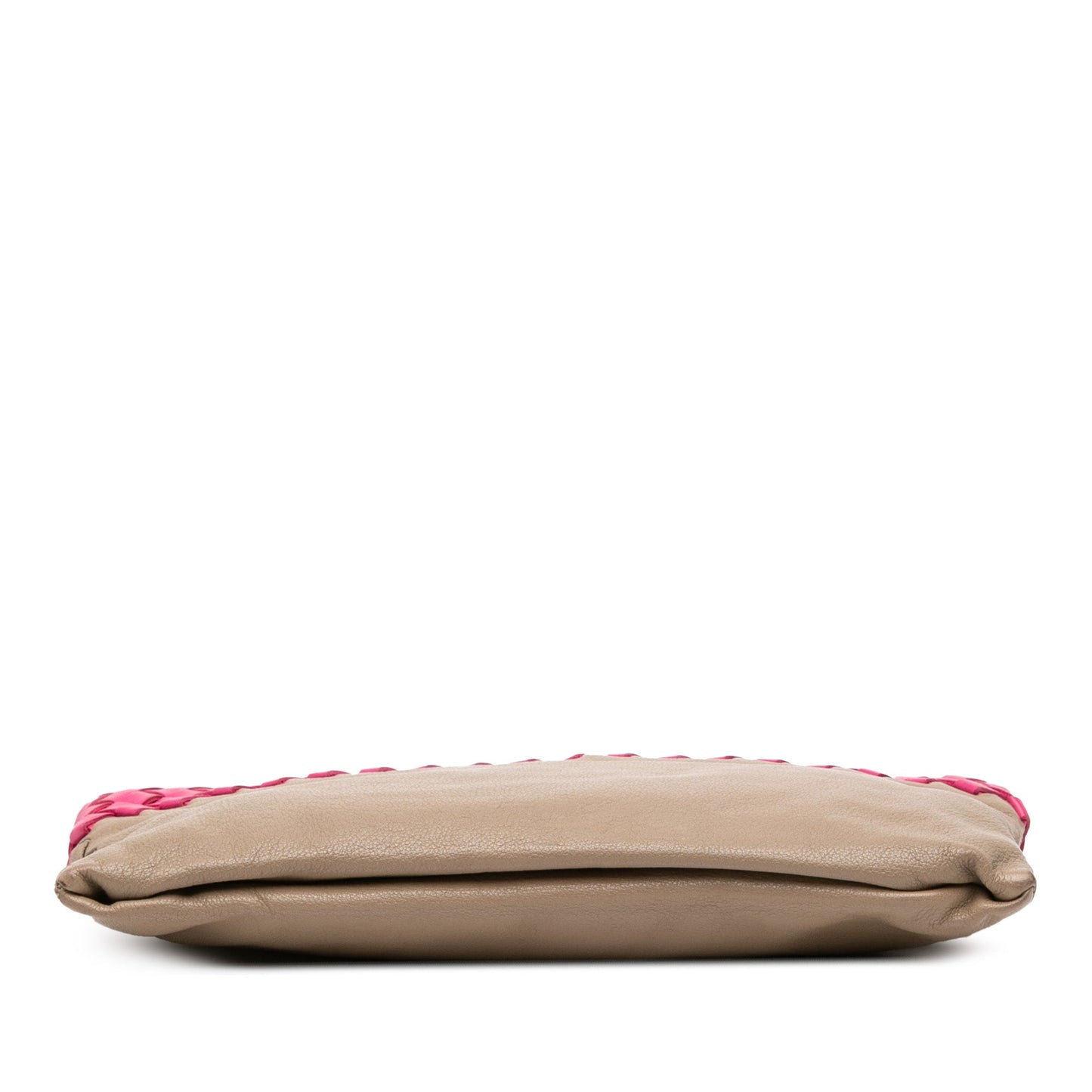 Bottega Veneta Intrecciato Trimmed Bicolor Nappa Clutch