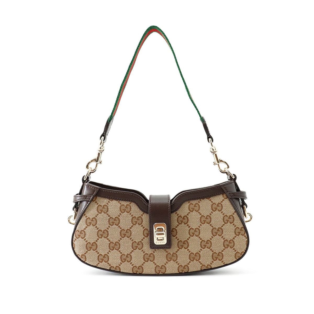 Gucci Mini GG Canvas Web Moon Side Shoulder Bag