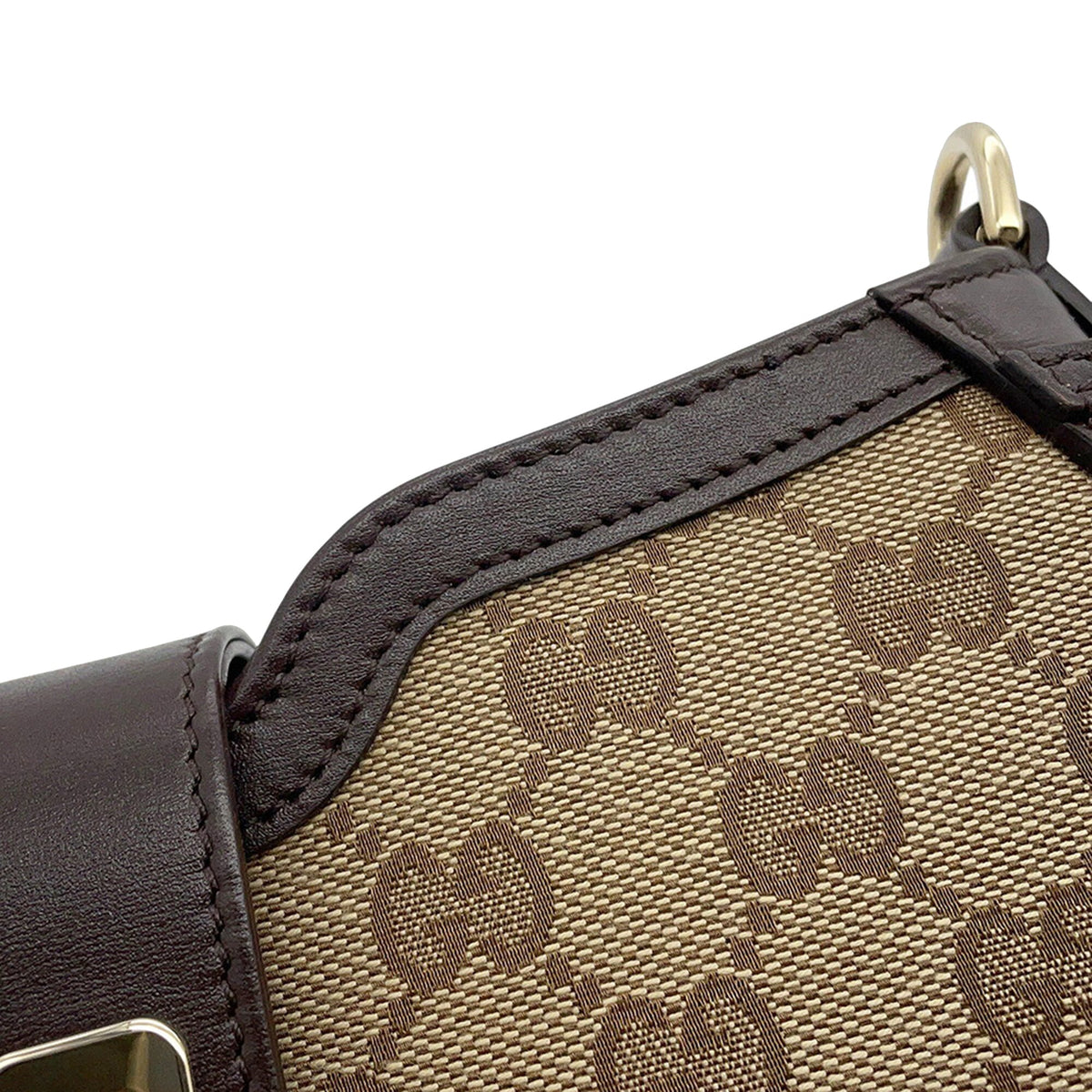 Gucci Mini GG Canvas Web Moon Side Shoulder Bag