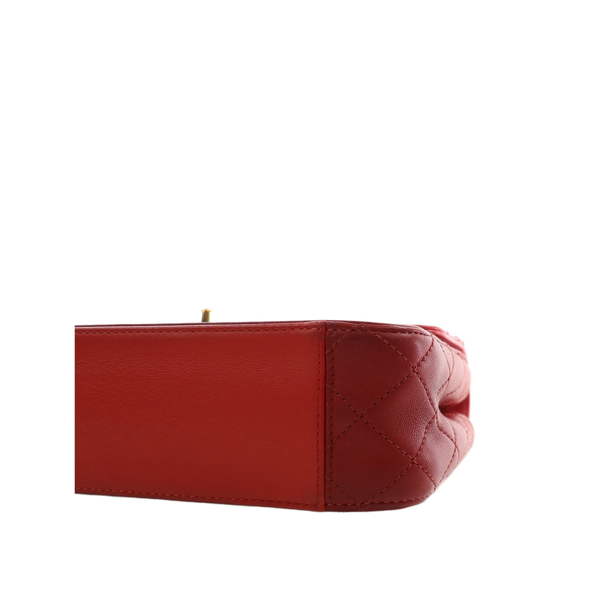 Chanel CC Tricolor Quilted Lambskin Single Flap — Red
