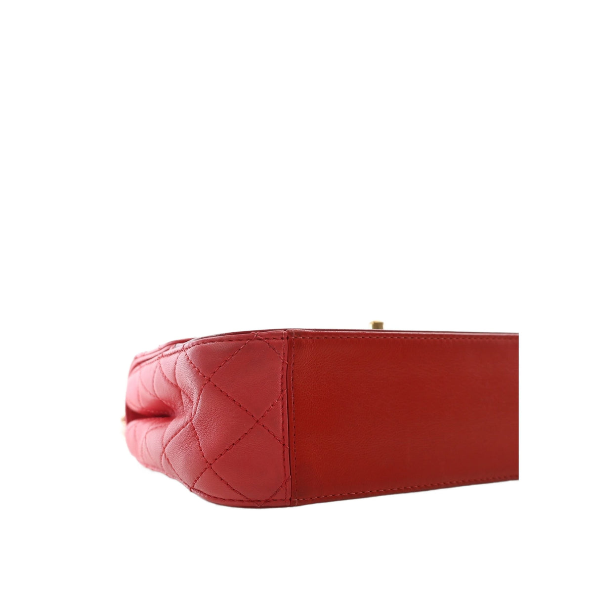 Chanel CC Tricolor Quilted Lambskin Single Flap — Red