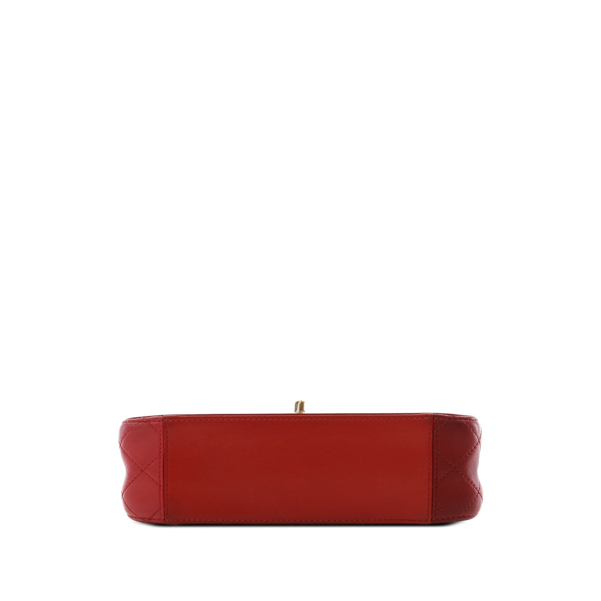 Chanel CC Tricolor Quilted Lambskin Single Flap — Red