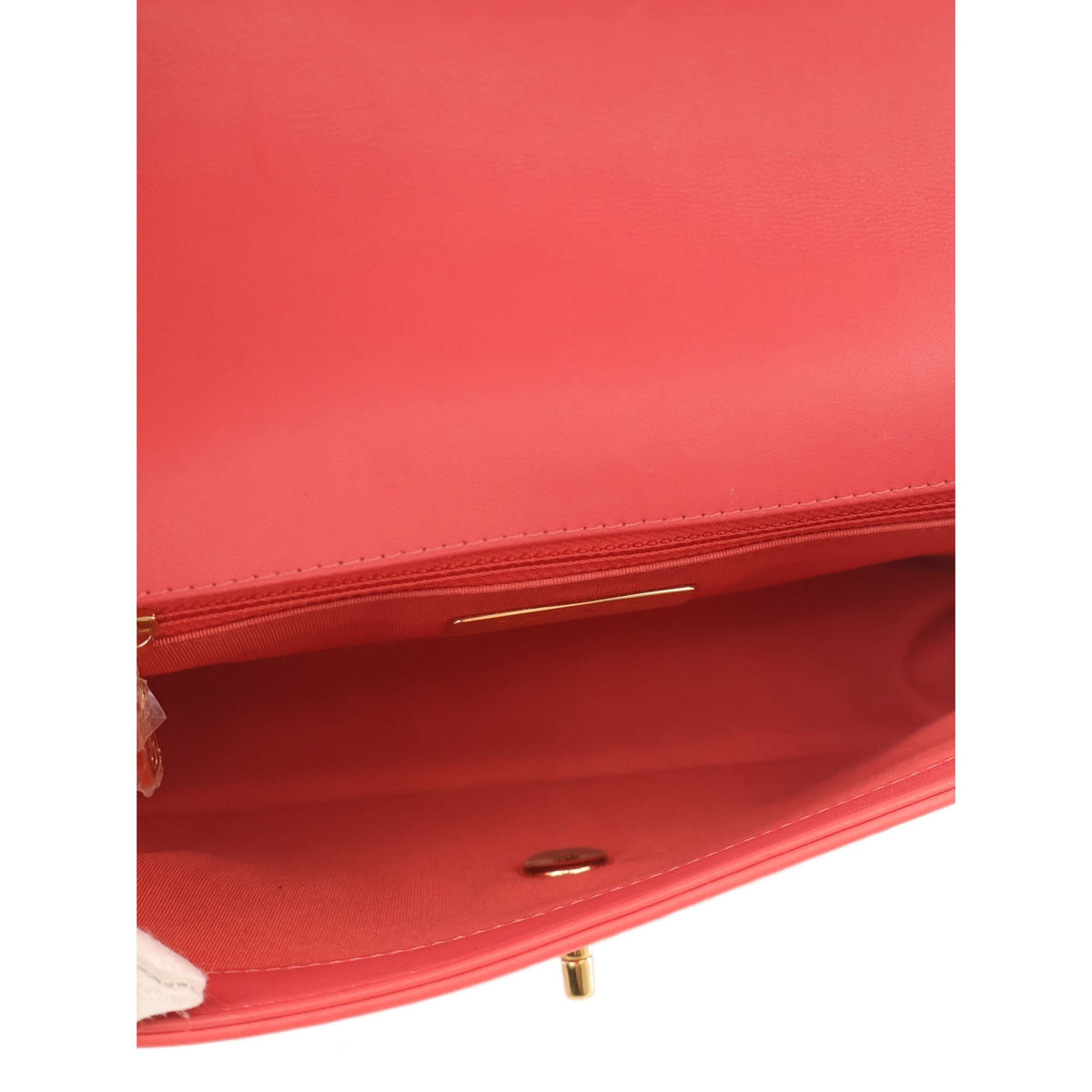 Chanel CC Tricolor Quilted Lambskin Single Flap — Red