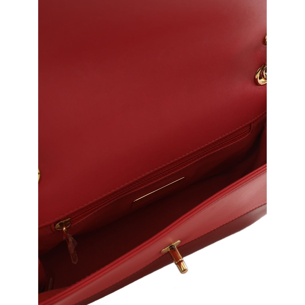 Chanel CC Tricolor Quilted Lambskin Single Flap — Red