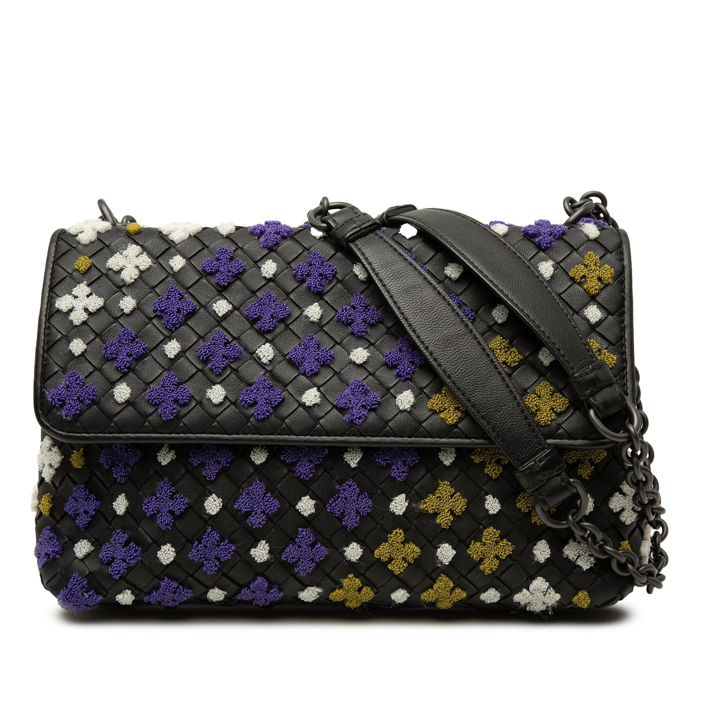 Bottega Veneta Small Multicolor Embroidered Nappa Intrecciato Olimpia Shoulder Bag