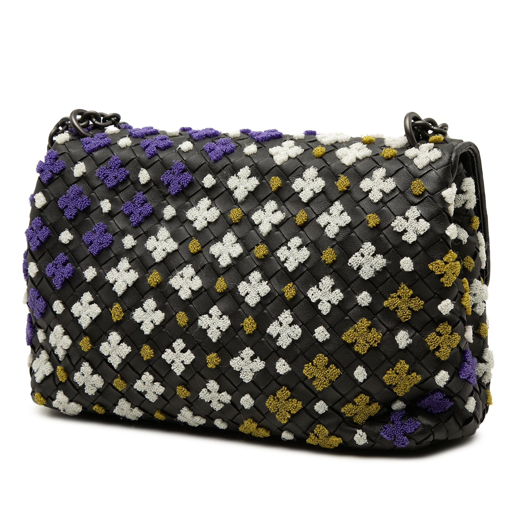 Bottega Veneta Small Multicolor Embroidered Nappa Intrecciato Olimpia Shoulder Bag