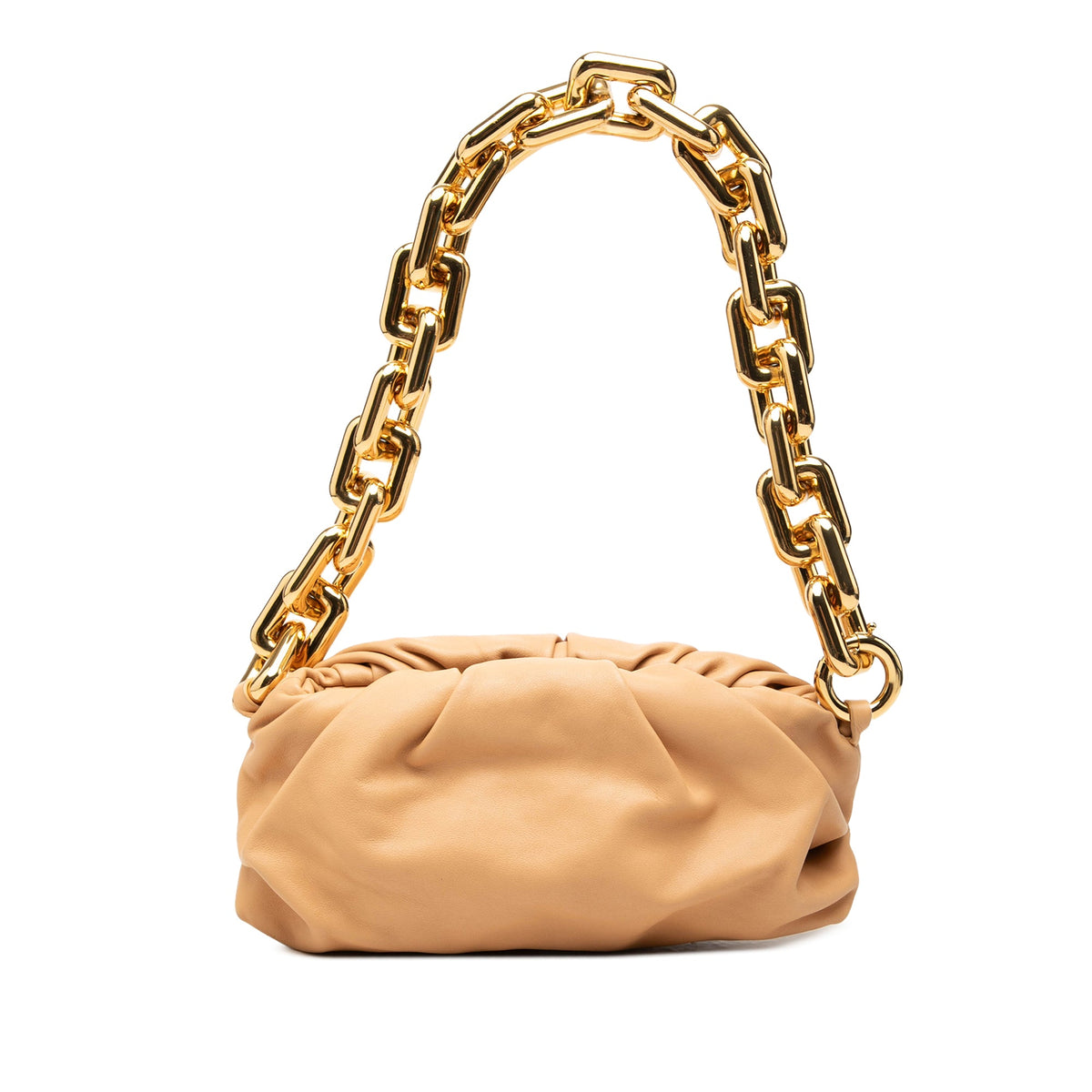 Bottega Veneta Lambskin Chain Pouch — Beige