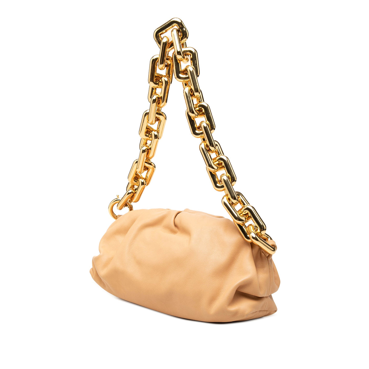 Bottega Veneta Lambskin Chain Pouch — Beige