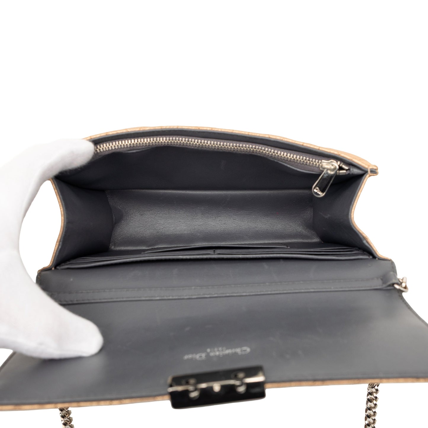 Dior Metallic Lambskin Cannage Miss Dior Promenade Crossbody