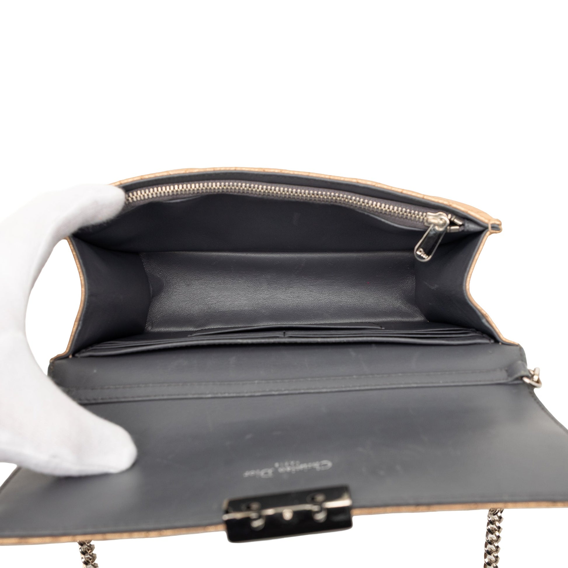Dior Metallic Lambskin Cannage Miss Dior Promenade Crossbody