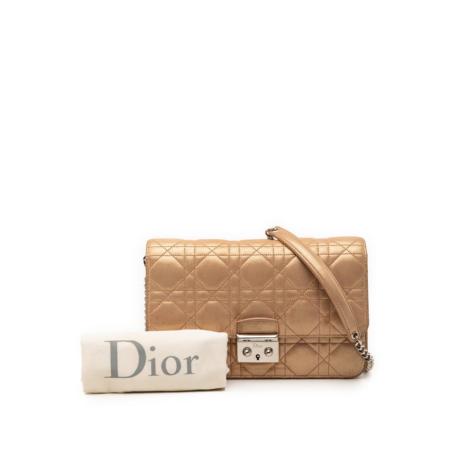Dior Metallic Lambskin Cannage Miss Dior Promenade Crossbody