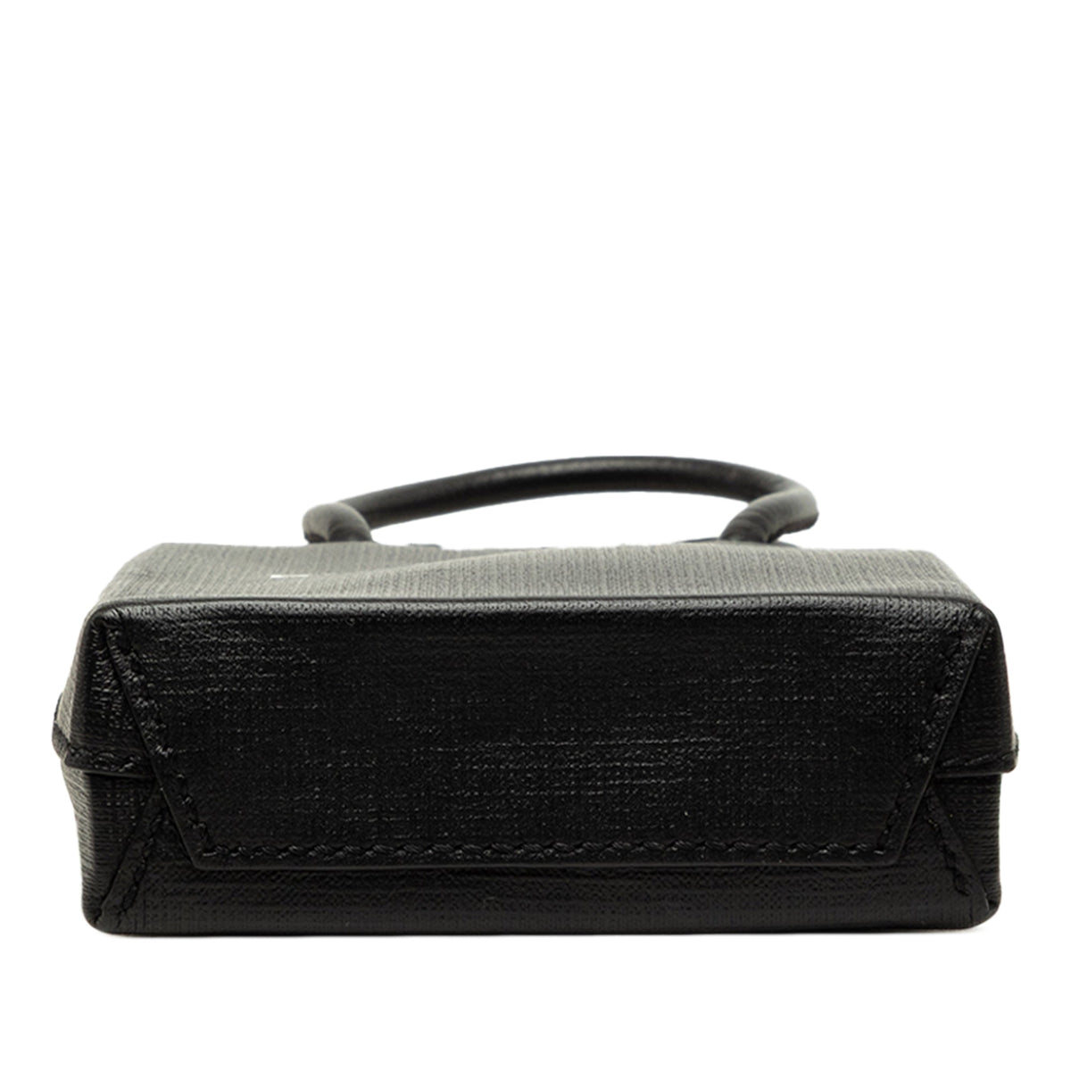 Balenciaga Mini Calfskin Logo Shopping Phone Holder — Black