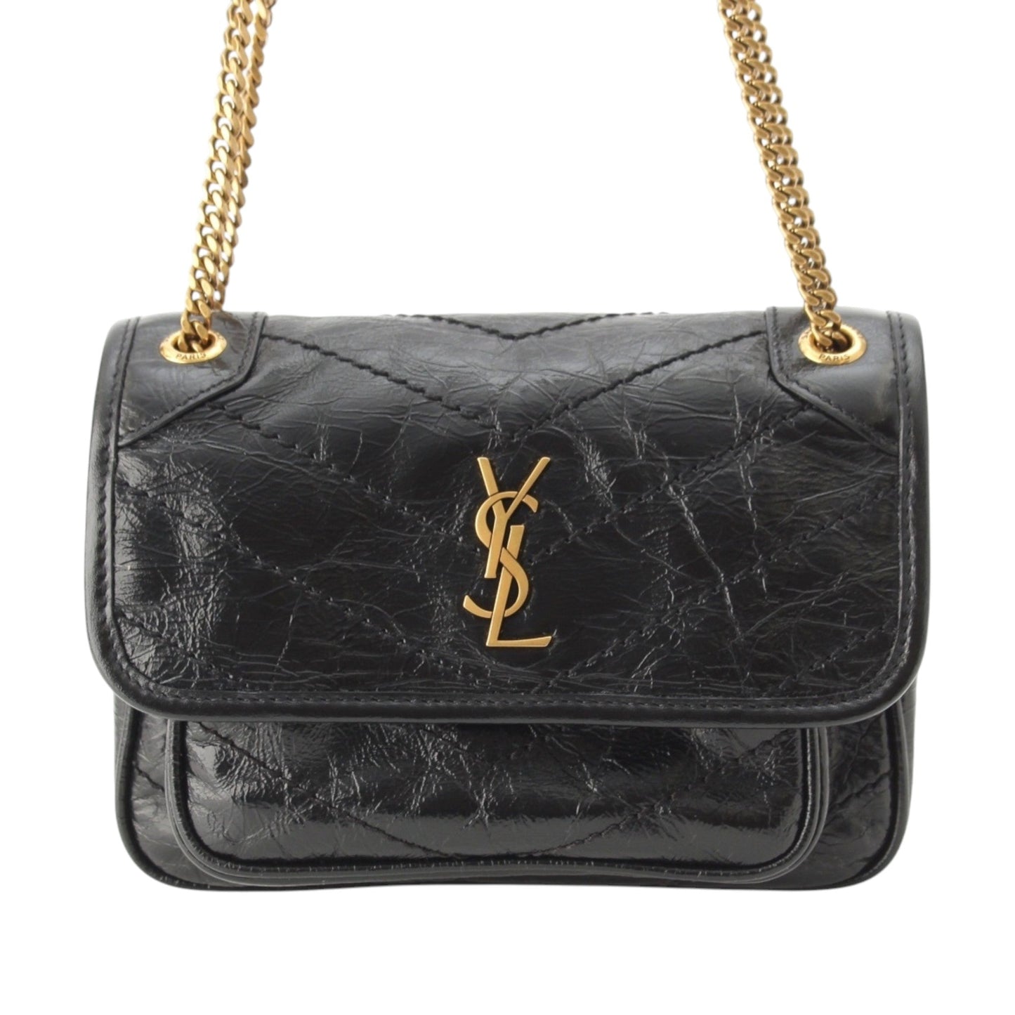 Saint Laurent Mini Crinkled Calfskin Niki