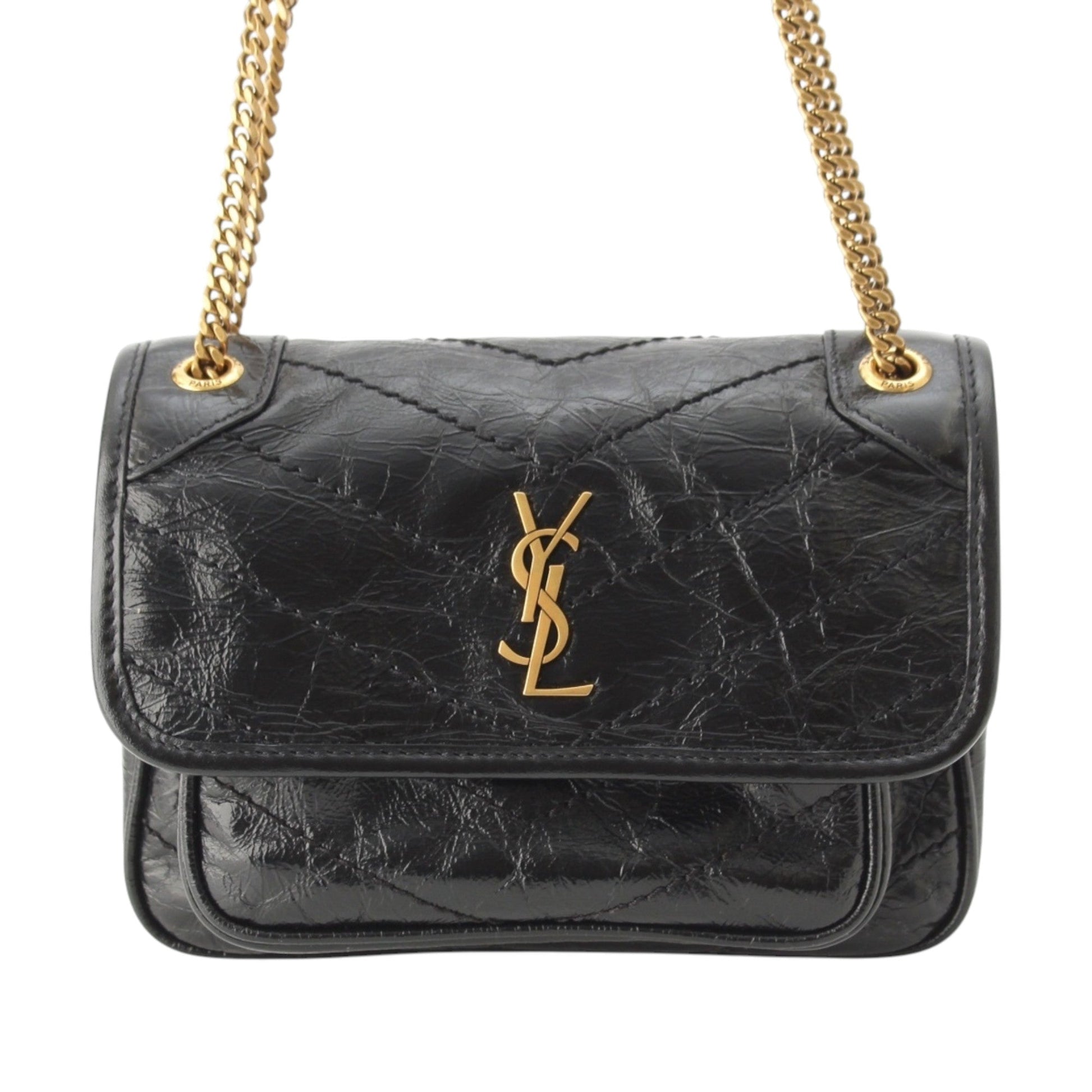 Saint Laurent Mini Crinkled Calfskin Niki