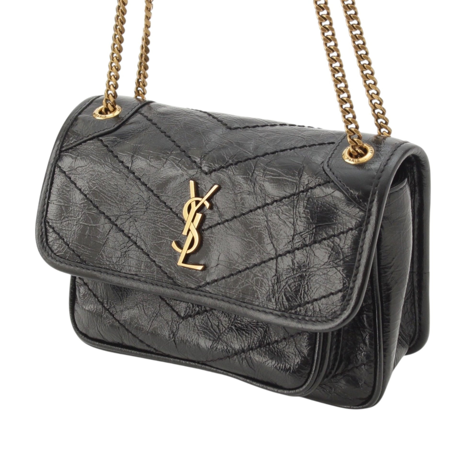 Saint Laurent Mini Crinkled Calfskin Niki