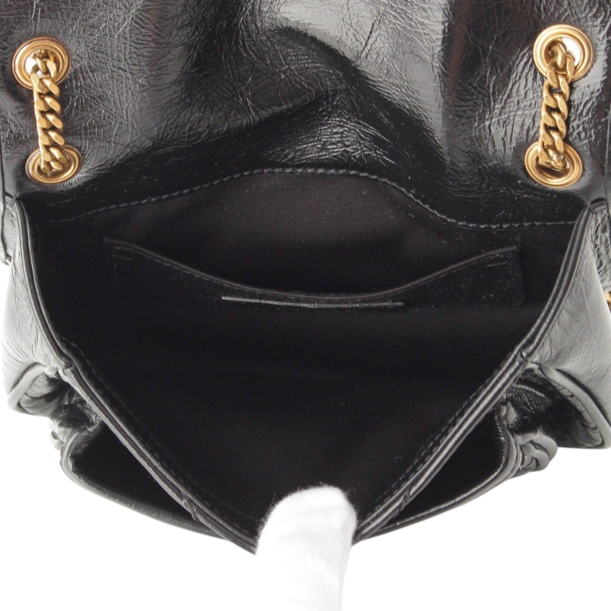 Saint Laurent Mini Crinkled Calfskin Niki