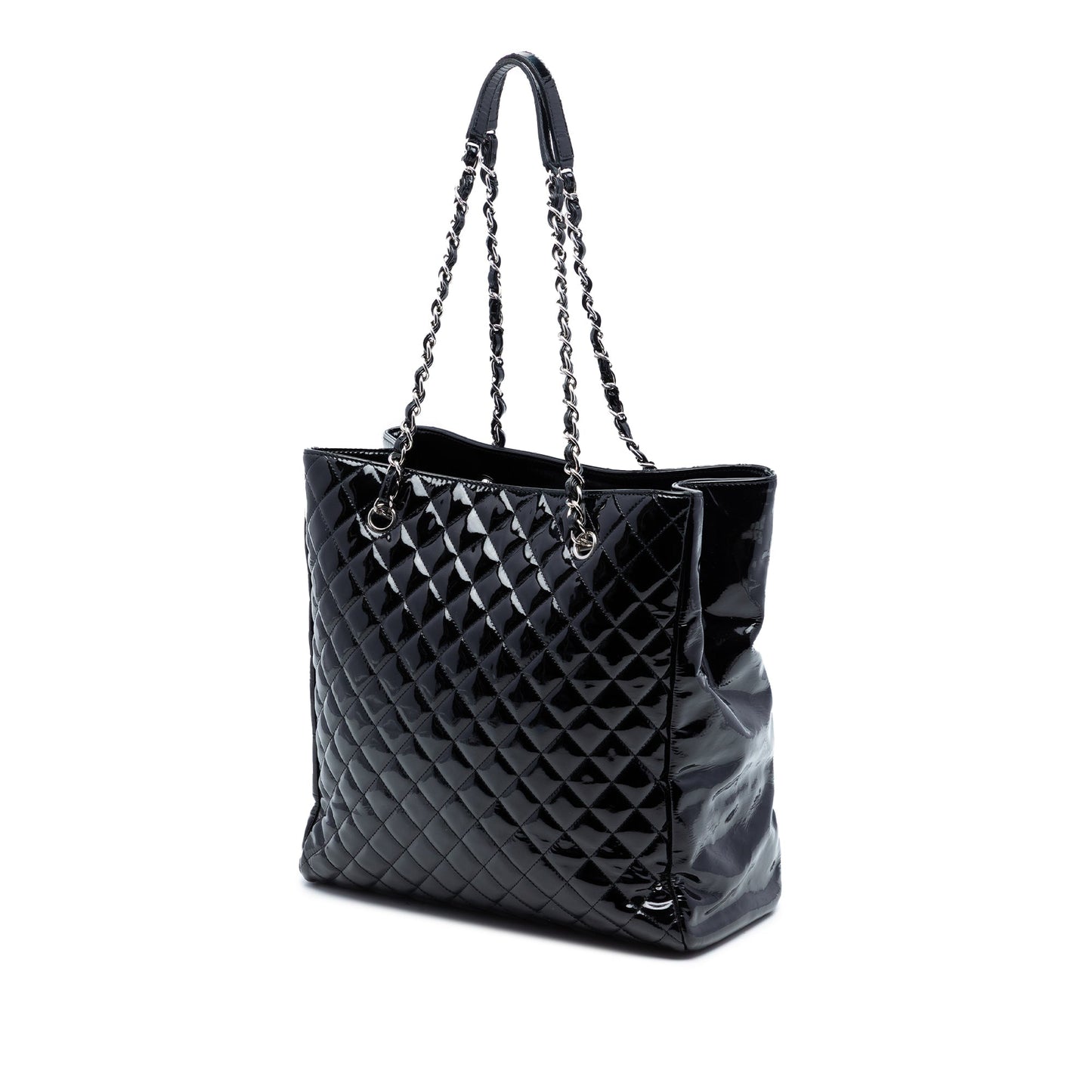Chanel CC Quilted Patent North South Tote