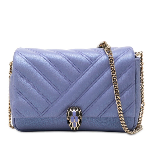 Bvlgari Leather Serpenti Cabochon Chain Crossbody