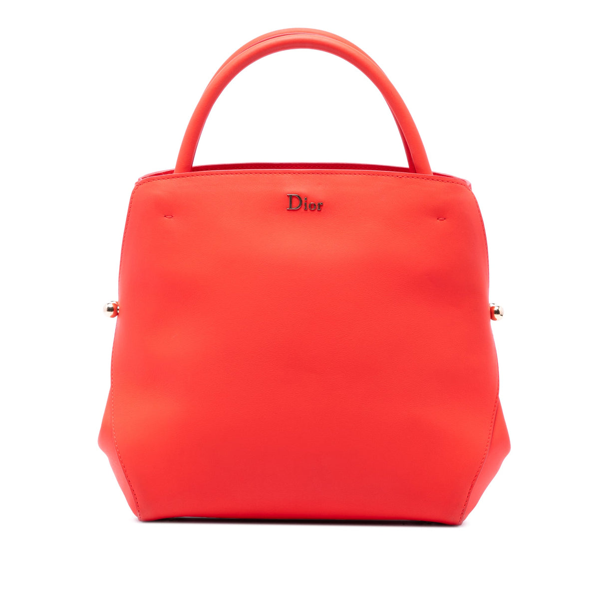 Dior Small Smooth Calfskin Diorbar Tote — Red